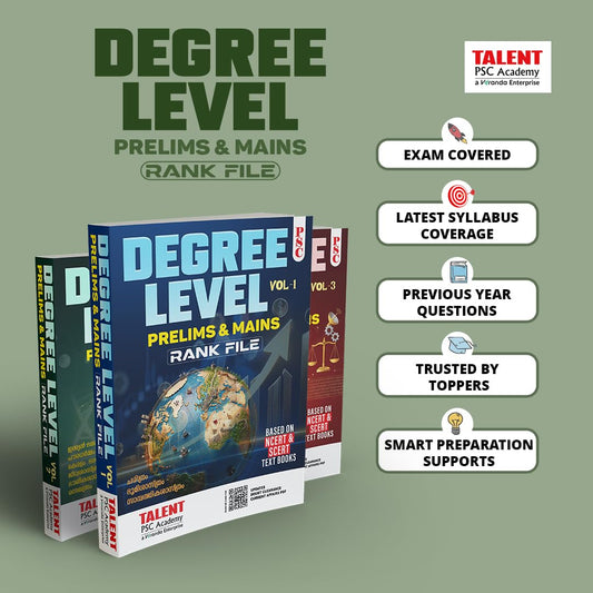 Kerala PSC Degree Level Prelims & Mains Rank File with Latest Syllabus By Talent Academy