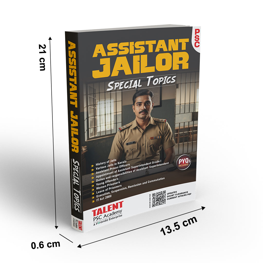 Kerala PSC Assistant Jailor Special Topics (New Syllabus 2026) Book By Talent Academy