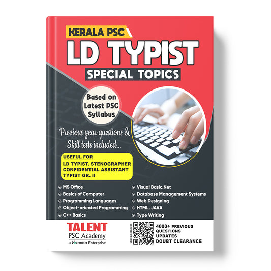 Kerala PSC LD Typist Special Topics 2024 Book by Talent Academy