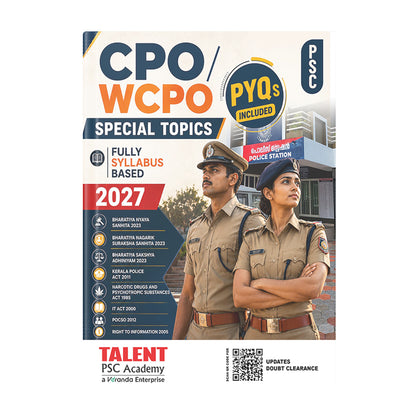 Kerala PSC CPO Special Topics Police Constable 2027 Book By Talent Academy