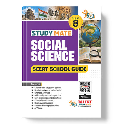 Talent Study Mate SCERT Class 8 Social Science School Guide | 2026–2027 Edition | 1 Volume Complete Guide with New SCERT Syllabus for Class 8 Exams