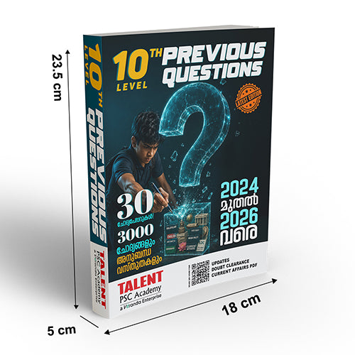 Kerala PSC 10th Level Previous Questions 2024-2026 New Edition Book By Talent Academy