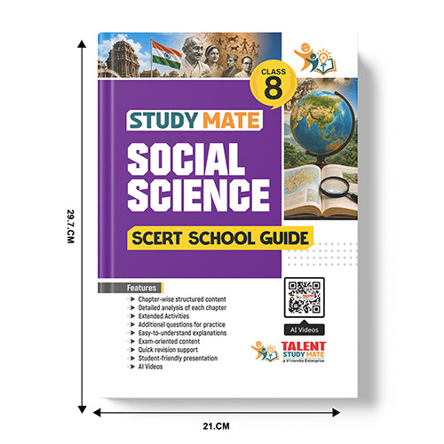 Talent Study Mate SCERT Class 8 Social Science School Guide | 2026–2027 Edition | 1 Volume Complete Guide with New SCERT Syllabus for Class 8 Exams