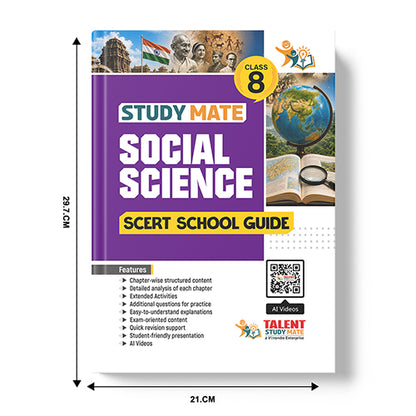 Talent Study Mate SCERT Class 8 Social Science School Guide | 2026–2027 Edition | 1 Volume Complete Guide with New SCERT Syllabus for Class 8 Exams