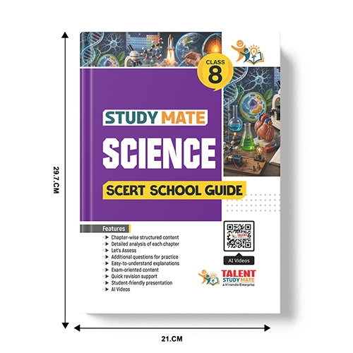 Talent Study Mate SCERT Class 8 Science School Guide | 2026–2027 Edition | 1 Volume Complete Guide with New SCERT Syllabus for Class 8 Exams