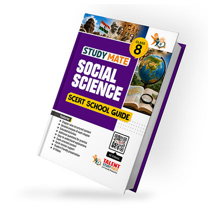 Talent Study Mate SCERT Class 8 Social Science School Guide | 2026–2027 Edition | 1 Volume Complete Guide with New SCERT Syllabus for Class 8 Exams