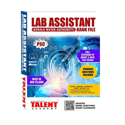 Kerala PSC Water Authority Lab Assistant Rank File Book By Talent Academy