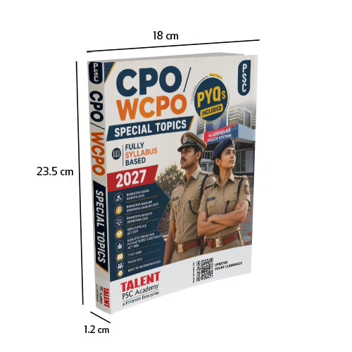 Kerala PSC CPO Special Topics Police Constable 2027 Book By Talent Academy