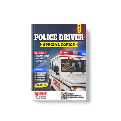 Kerala PSC Police Driver Special Topics New Syllabus 2026 Book Study Material by Talent Academy