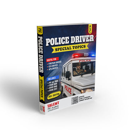 Kerala PSC Police Driver Special Topics New Syllabus 2026 Book Study Material by Talent Academy