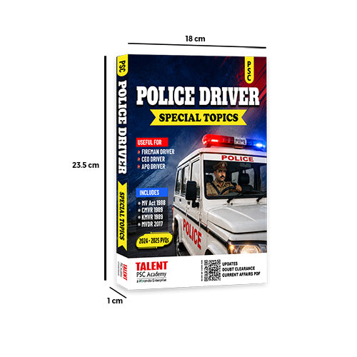 Kerala PSC Police Driver Special Topics New Syllabus 2026 Book Study Material by Talent Academy