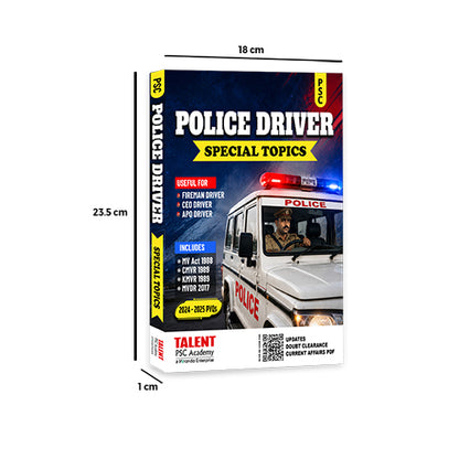 Kerala PSC Police Driver Special Topics New Syllabus 2026 Book Study Material by Talent Academy