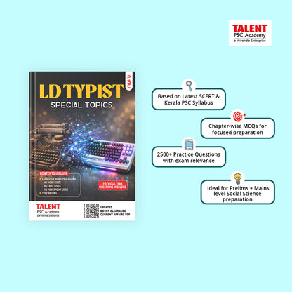 Kerala PSC LD Typist Special Topics Book by Talent Academy