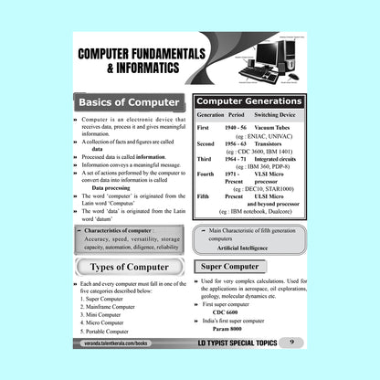 Kerala PSC LD Typist Special Topics Book by Talent Academy