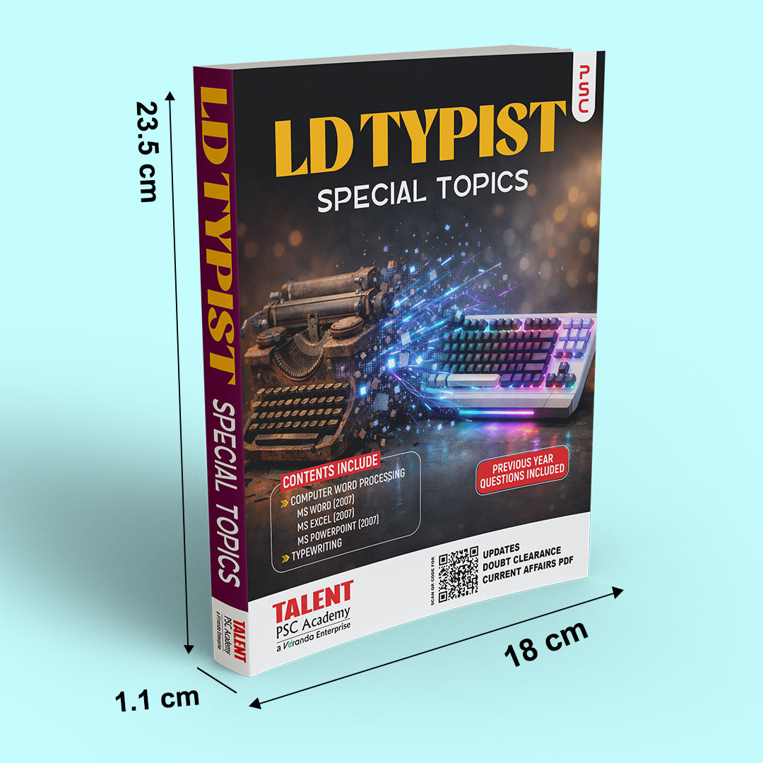 Kerala PSC LD Typist Special Topics Book by Talent Academy