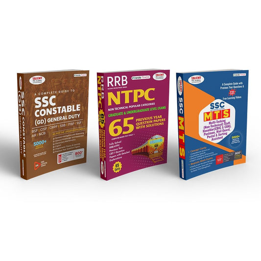 Kerala PSC SSC & Railways Book Combo - SSC GD, MTS & RRB NTPC Previous Questions By Talent Academy