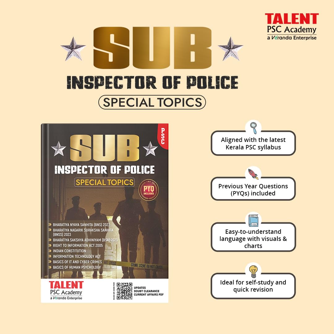 Kerala PSC Sub Inspector Of Police Special Topics Book by Talent Academy