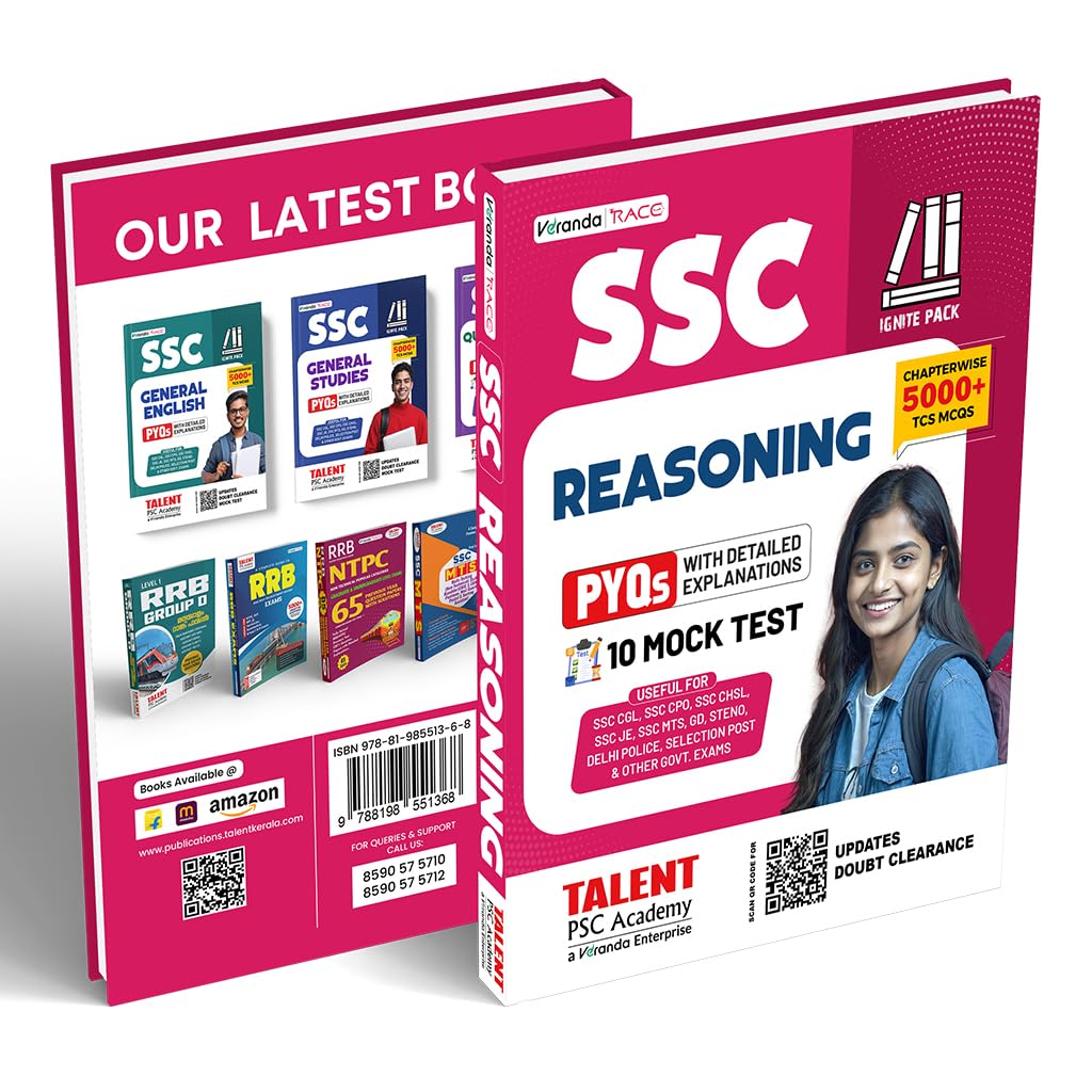 Kerala PSC, SSC Reasoning Previous year Question Paper Book By Talent Academy